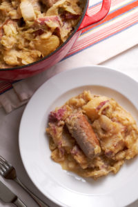 German Bratwurst, Cabbage, and Potato Stew