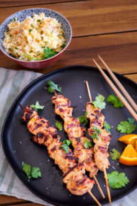 Orange Ginger Chicken Skewers