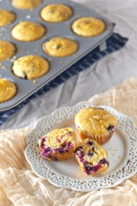 Lemon Blueberry Corn Muffins