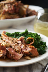 Garlic & White Wine Braised Bone-In Pork Shoulder