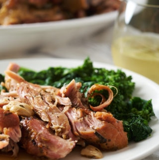Garlic & White Wine Braised Bone-In Pork Shoulder