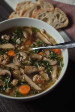 Wild Rice and Mushroom Soup with Sausage