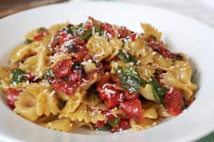 Bowtie Pasta with Roasted Red Pepper and Basil