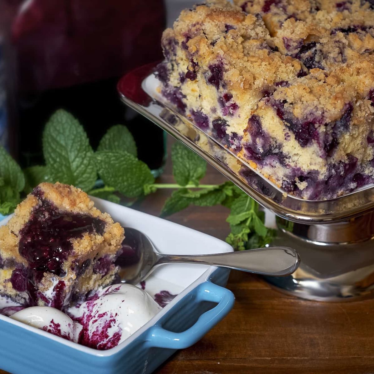 Blueberry Crumb Cake With Blueberry Bourbon Syrup Eat Up Kitchen