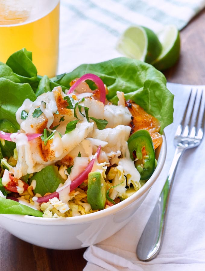 Sea Bass Taco Bowl