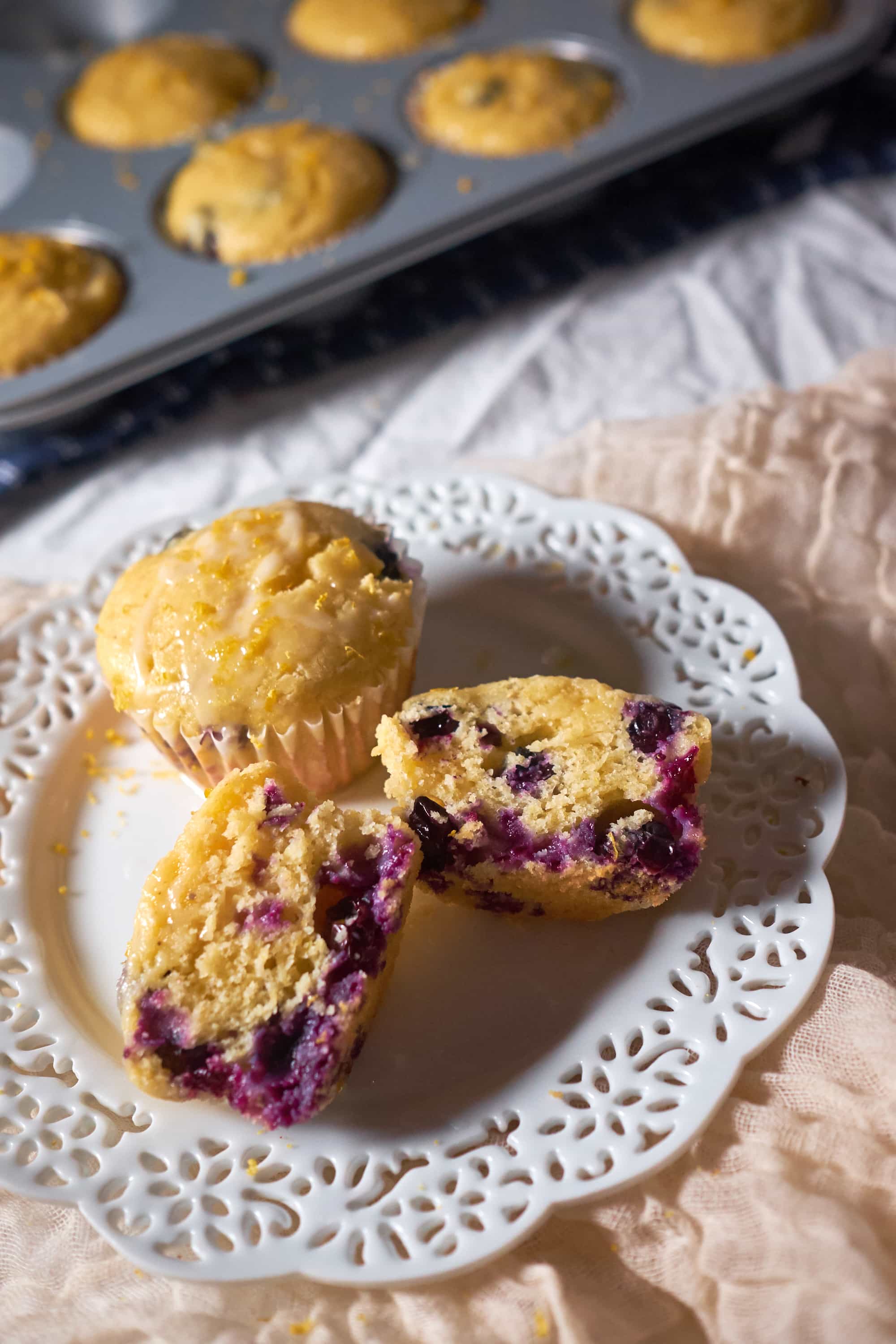 Lemon Blueberry Corn Muffins