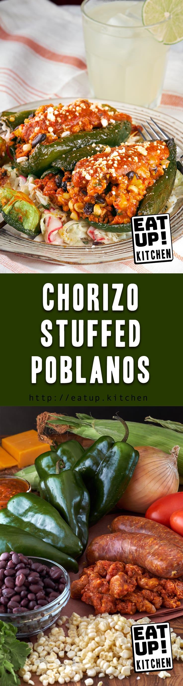 Chorizo Stuffed Poblanos