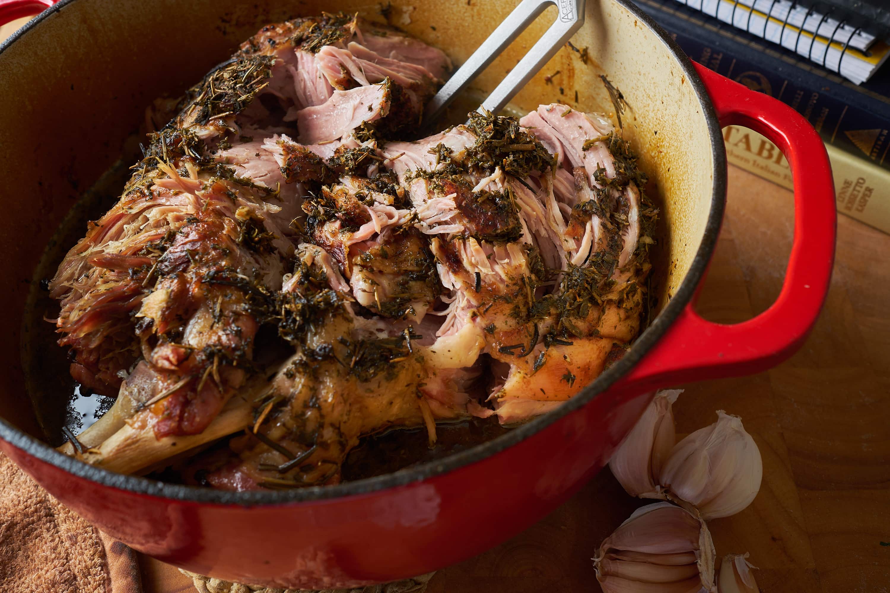 Garlic & White Wine Braised Bone-In Pork Shoulder