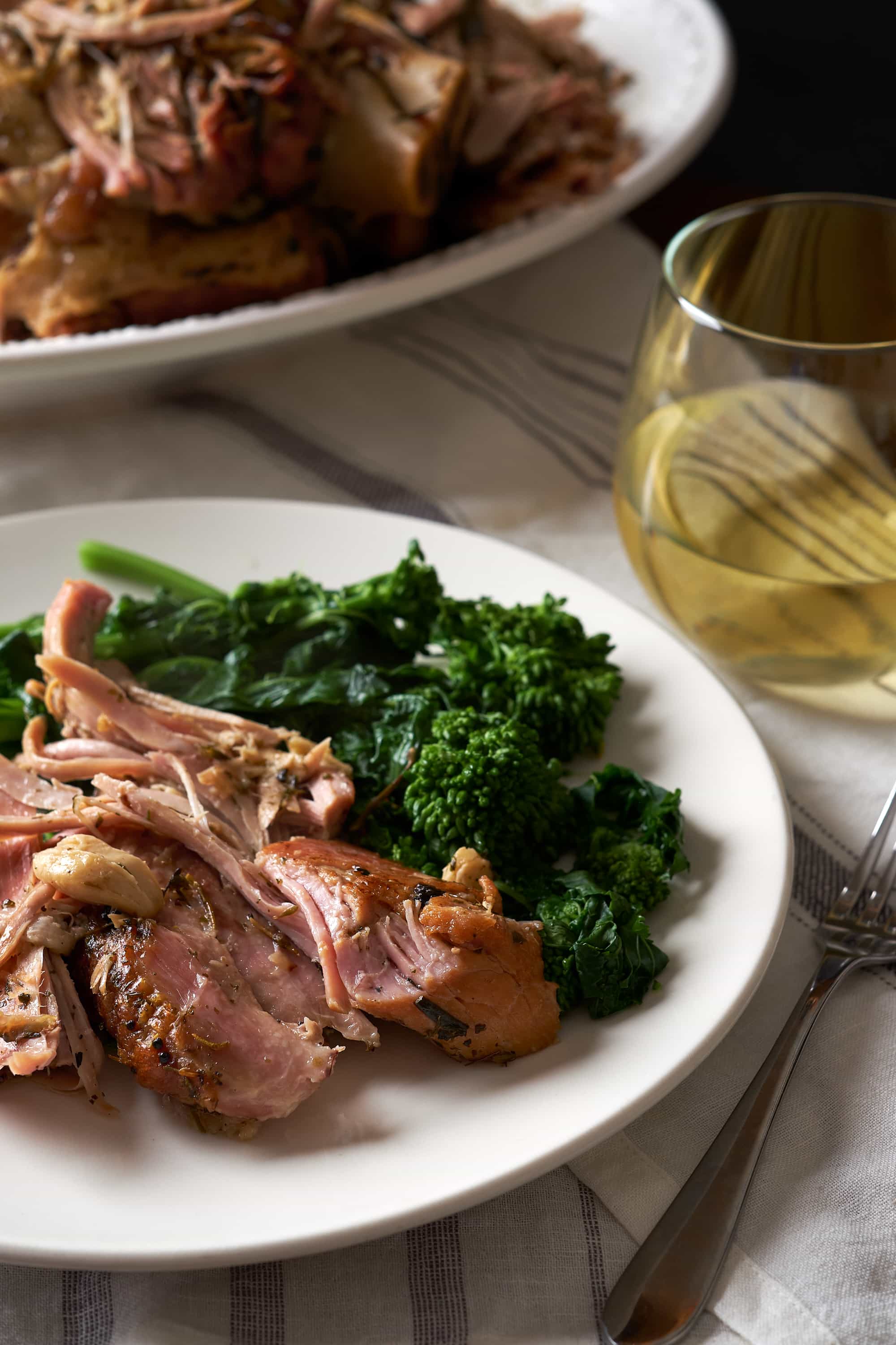 Garlic & White Wine Braised Bone-In Pork Shoulder