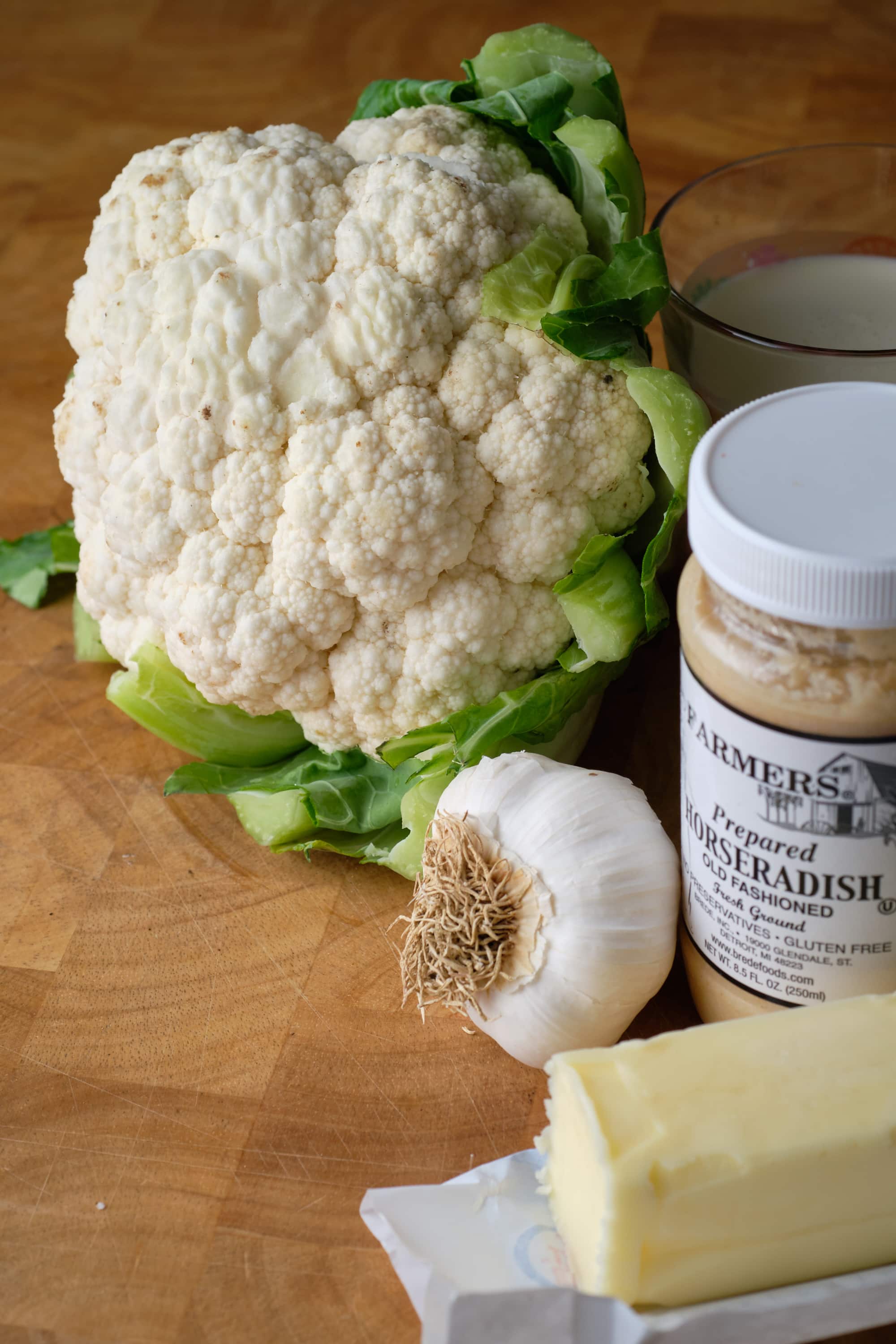 Garlic Horseradish Mashed Cauliflower