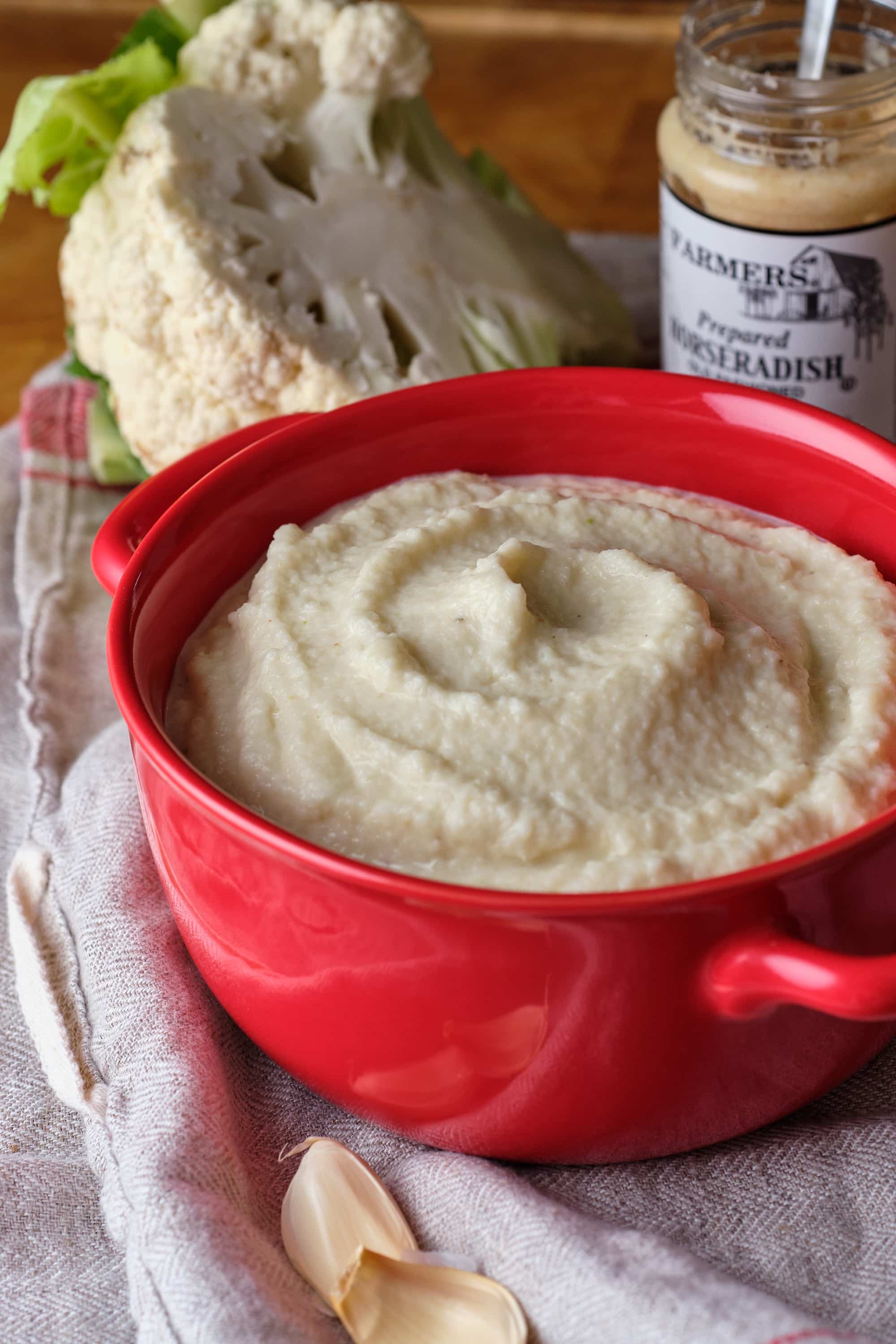 Garlic Horseradish Mashed Cauliflower