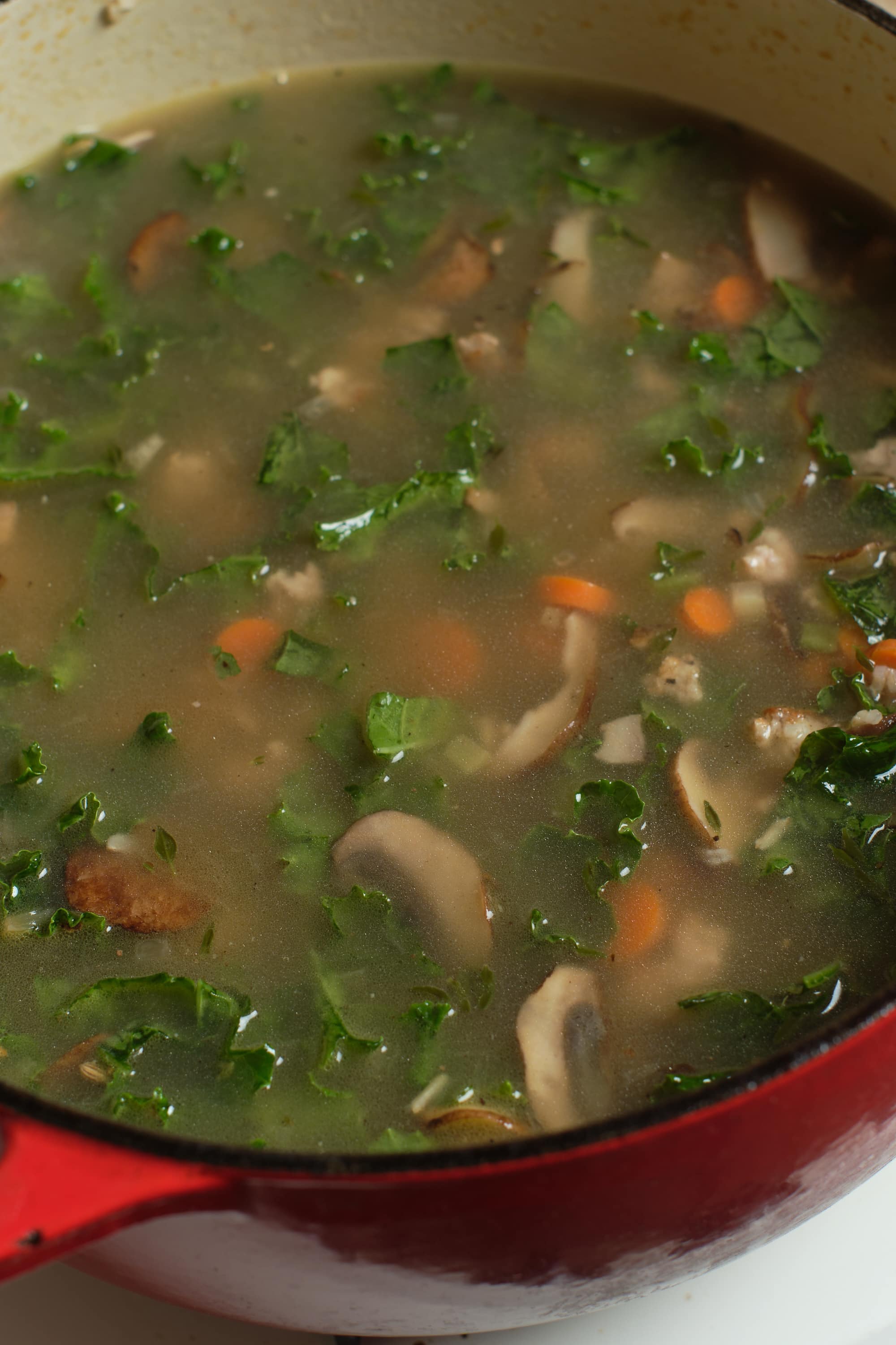 Wild Rice and Mushroom Soup with Sausage